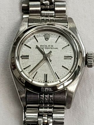 ROLEX OYSTER PERPETUAL STAINLESS STEEL WRISTWATCH SIGMA DIAL LADIES 2