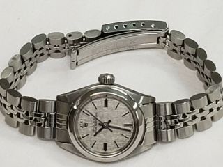 ROLEX OYSTER PERPETUAL STAINLESS STEEL WRISTWATCH SIGMA DIAL LADIES 7