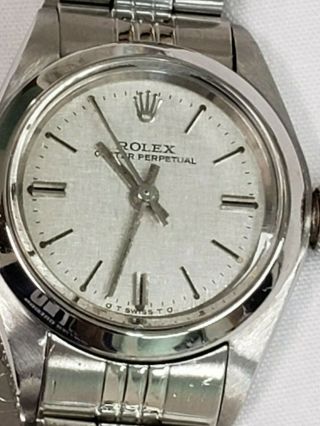 ROLEX OYSTER PERPETUAL STAINLESS STEEL WRISTWATCH SIGMA DIAL LADIES 8