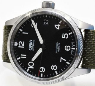 Oris Big Crown Pro Pilot Date Automatic 41mm Stainless Steel Watch Black 7697