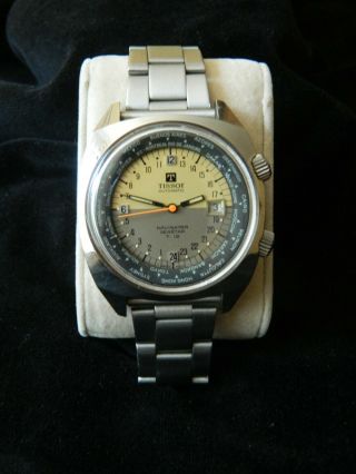 Vintage Tissot Seastar Navigator T - 12 World Time Automatic Watch
