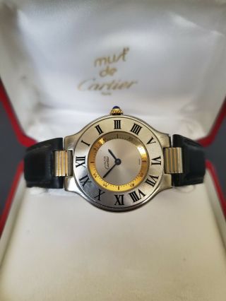 Must De Cartier 21 1330 18k Gold/stainless Steel Watch