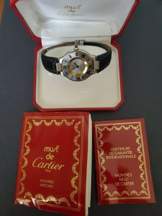 Must De Cartier 21 1330 18K Gold/Stainless Steel watch 2