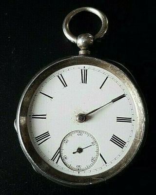 Illinois Watch Co Solid Silver (925) Open - Faced Pocket Watch For Spares/repairs