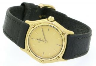 Ebel heavy 18K yellow gold elegant high fashion 27.  3mm midsize quartz watch 2