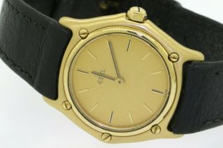 Ebel heavy 18K yellow gold elegant high fashion 27.  3mm midsize quartz watch 3