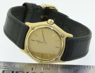 Ebel heavy 18K yellow gold elegant high fashion 27.  3mm midsize quartz watch 7