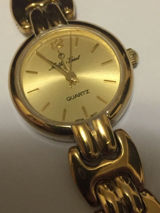 Vintage Mathey Tissot Quartz Gold Tone Date Watch W/ Japan Movement Lgbrc - 4017