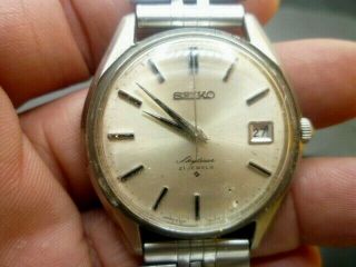Mens 36mm Seiko Skyliner 21j 6102 - 8000 Vintage 1973 Ss 7 1/2 " Wrist Watch