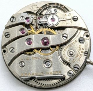 Vintage C.  H.  Meylan 18 Jewel Wrist Watch Movement Runs For Repair