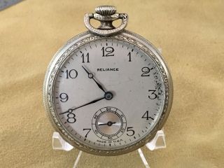 Vintage Ingersoll Reliance 7 Jewel Pocket Watch Running / Keeping Time