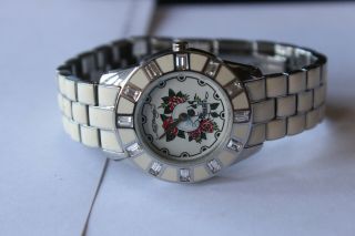 Ed Hardy Ch - Lk Womens Chic Love Kills Slowly Stainless Watch Battery