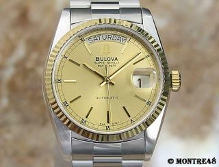 Bulova Seville Swiss Made Mens 1980s Automatic Stainless Steel Watch O230