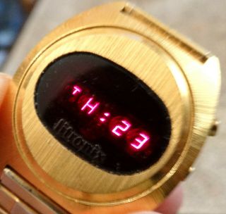 Vintage Litronix Red Led Digital Watch With All Functions Batteries