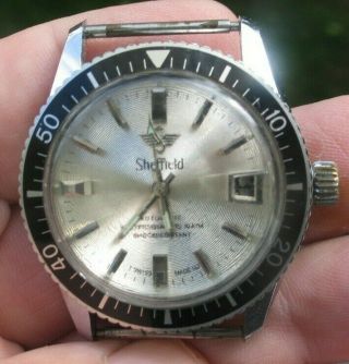 Sheffield Automatic Mens Vintage Diver Watch 36,  2mm Not Running