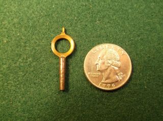 1 Of 2,  Old Antique Victorian Era Pocket Watch Key,  Brass W/round Eye