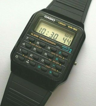 Casio Ca - 50 Calculator Alarm Chrono Dual Time Lcd Watch Qw - 437 Japan Vintage