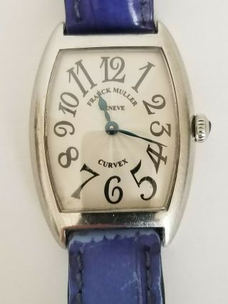 Authentic Franck Muller Curvex Stainless Steel Watch With After Market Band