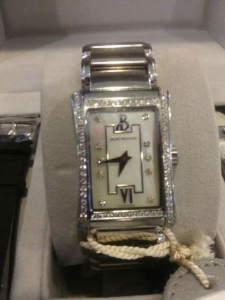 Bertolucci Ladies S.  S.  Fascino Mother Of Pearl Diamonds Dial & Bezel Watch