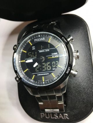 Pulsar Mans Watch - Digital/analog - 6 - 7.  75” W (xtra Links) 100m/48mm Guaranteed