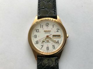 Rare Seiko Mens Railroad Approved Gold Plate Wrist Watch 5y23 8049 Nos Runs