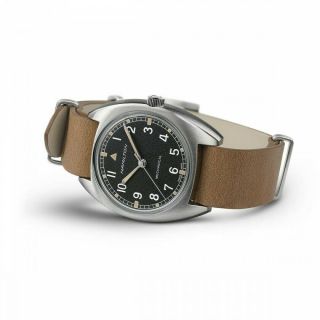 Hamilton H76419531 Khaki Pilot Pioneer Mechanical Hand Wound Watch Black Dial