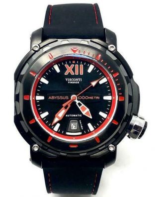 Visconti Automatic Watch Full Dive 1000 45 Mm Pvd Black With Silicone Strap