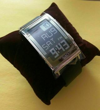 Berny E - Ink Epd Display Digital Watch Very Rare Stainless Steel Case Rare