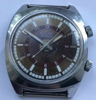 Vintage Ussr Rare Poljot Alarm Wrist Watch
