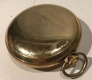 VINTAGE 10K Rolled Gold Plate Illinois Watch Co.  Pocket Watch Case 18s W/Crystal 3
