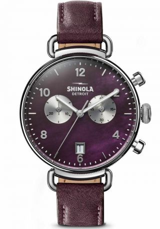 Shinola Canfield Chrono 38mm Purple Mother Of Pearl | Authorized Dealer