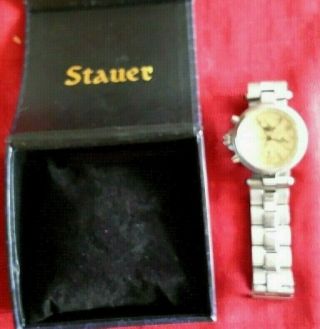 Stauer Men ' s Watch Automatic Moon Phase Tachymeter w/ metal band 5