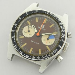 Tissot Seastar 40508 - 3x Vintage Chronograph Watch Tropical Dial Lemania 1277
