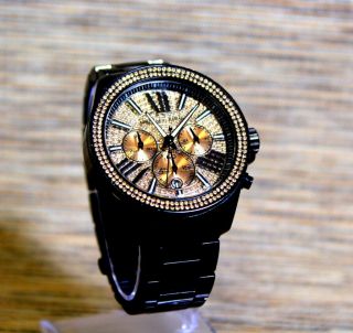 Michael Kors Mk5879 Wren Rose Gold Dial Glitz Watch For Women