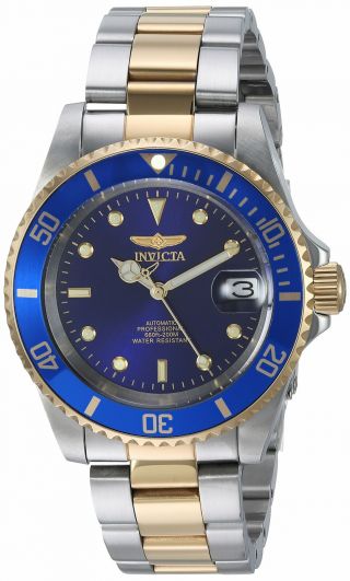 Invicta Pro Diver Automatic 24 Jewels Blue Dial Two Tone Mens Watch 8928ob Sd