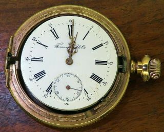 Vintage Gold Filled Victorian Tavannes Pocket Watch Movement Running 40 Mm