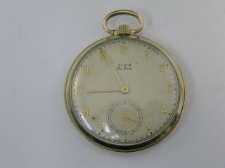 Vintage Elgin Deluxe Pocket Watch 44mm 10 Size 1942 Cal 542