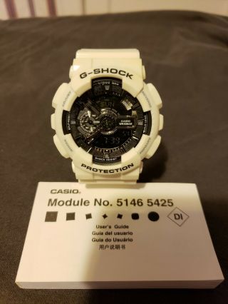Casio G - Shock Ga110mw - 7a Ana - Digi Mens White Resin Watch