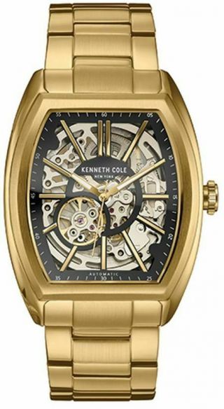 Kenneth Cole Men’s York Automatic Tonneau Gold - Tone Watch - 10030813