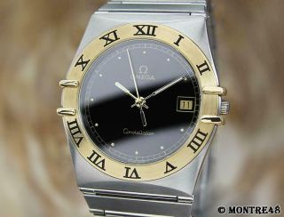 Omega Constellation Men 18k Solid Gold & Stainless Swiss Made Watch O8