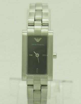 Ladies Emporio Armani Ar - 5432 Stainless Steel Black Dial Quartz 16mm Watch