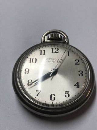 Westclox Pocket Ben Mechanical Wind Up Vintage Pocket Watch -