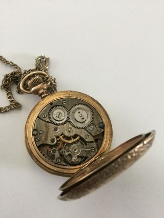 Vintage Morningside Pocket watch gold Filled with etchings 4