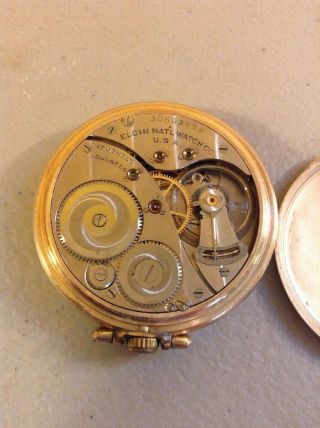 Vintage 1928 Elgin 12s 17 Jewel 479 10k Rolled Gold Plate Pocket Watch 6