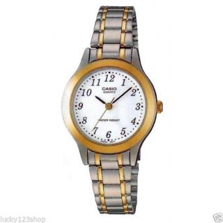 Ltp - 1128g - 7b Casio White Tone Stainless Steel Watch Ladies Date