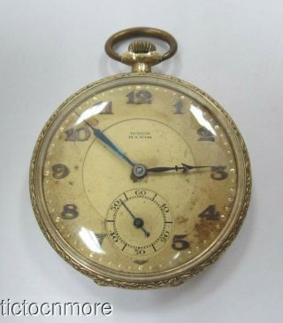 Antique Art Deco Hudson Maxim Private Label Bulova 17j Fancy Dial Pocket Watch