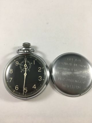 1943 Vintage Waltham Timer 16s 9js Pocket Watch - 31919901 (runs For 5 Secs. )