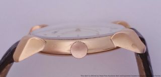 18k Rose Gold Vintage Art Deco 1950s Universal Geneve Large Chunky Mens Watch 3
