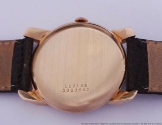 18k Rose Gold Vintage Art Deco 1950s Universal Geneve Large Chunky Mens Watch 5