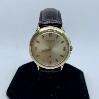 Longines 23z Lxw Mens Wristwatch 10k Gold Filled 17 Jewel Watch For Parts/repair